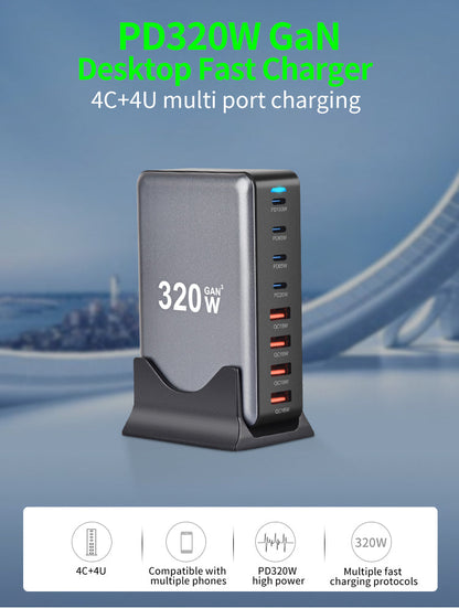 Fast Charger – 8-Port PD & QC 3.0 Hub