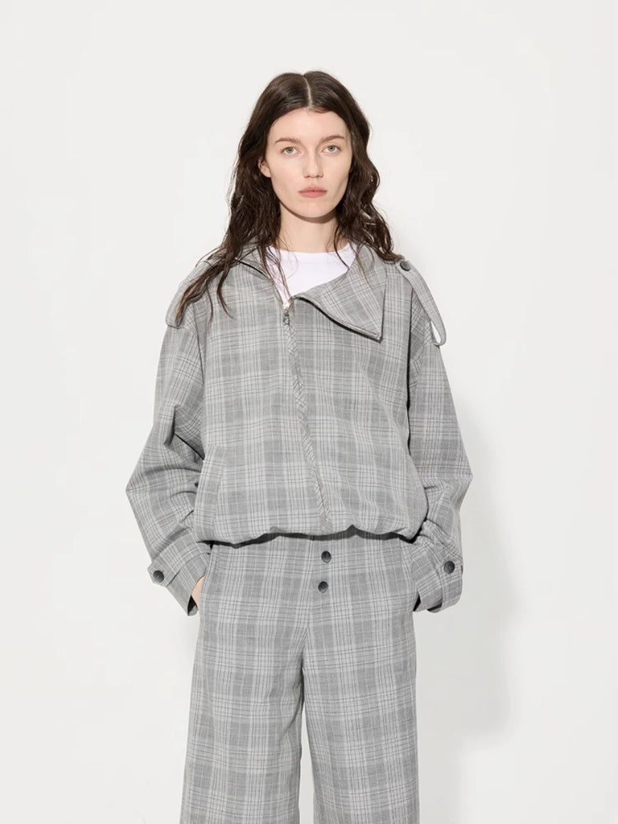 Houndstooth Jacket and Cropped Pants Set