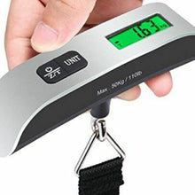 Portable digital hanging scale with 50kg capacity and LCD backlight display