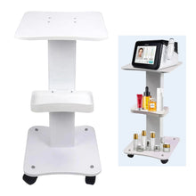 White beauty salon trolley with 360-degree rotatable wheels for spa equipment
