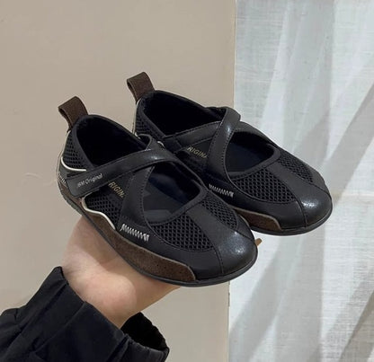 2026 New Spring Summer Girls Retro Ballet Trainers, Cross Strap Mary Jane Flats, Low Cut Flat Casual Sneakers For Kids