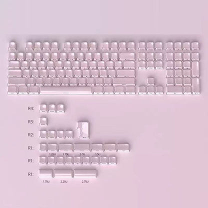 Crystal Jelly Side-engraved Keycaps For A 136-key Compact Full-size Keyboard