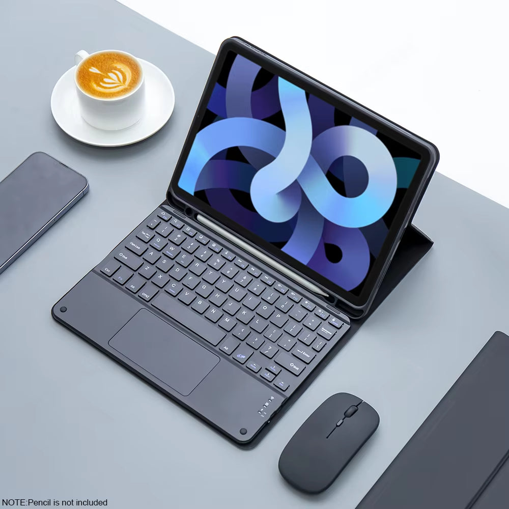 Magic Keyboard & Wireless Mouse Case for iPad & Tablet