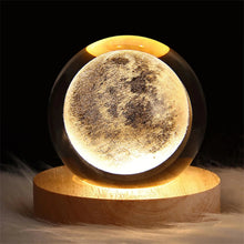 3D crystal lamp with galactic projection and USB-powered night light