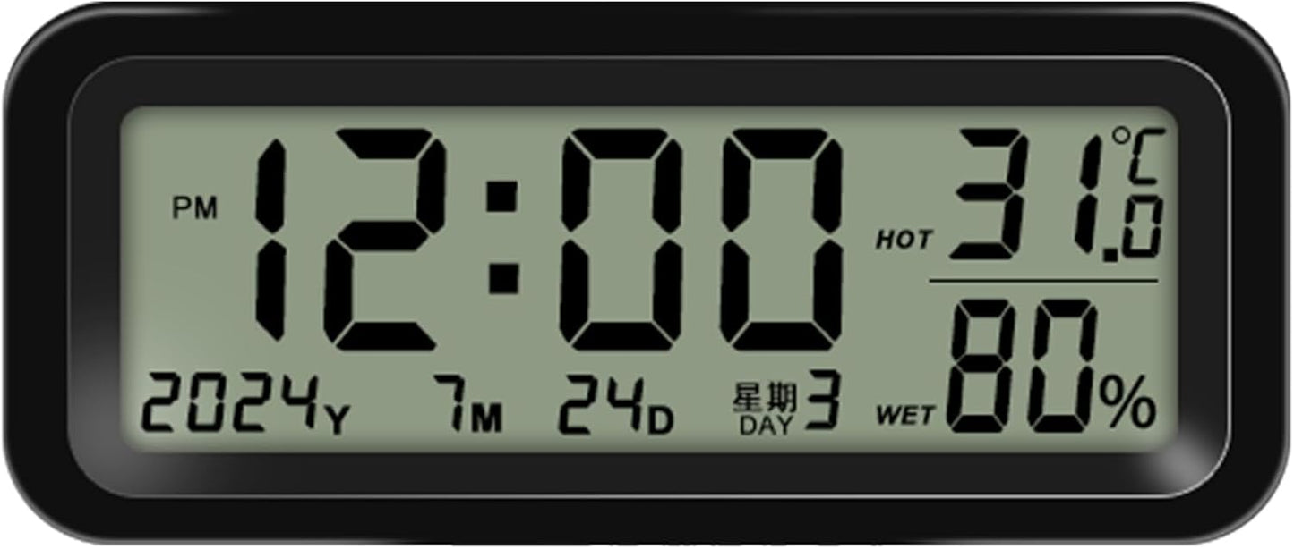 Car Digital Clock – Rechargeable Dashboard Clock with Time, Date, Temperature & Humidity Display – for Cars & Trucks