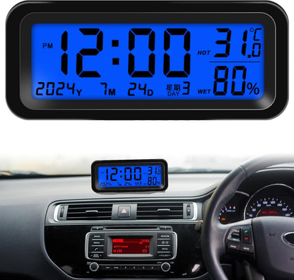 Car Digital Clock – Rechargeable Dashboard Clock with Time, Date, Temperature & Humidity Display – for Cars & Trucks