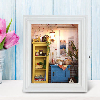 DIY Dollhouse Photo Frame Design Warm House Kit with Furniture Birthday Gifts Home Decoration