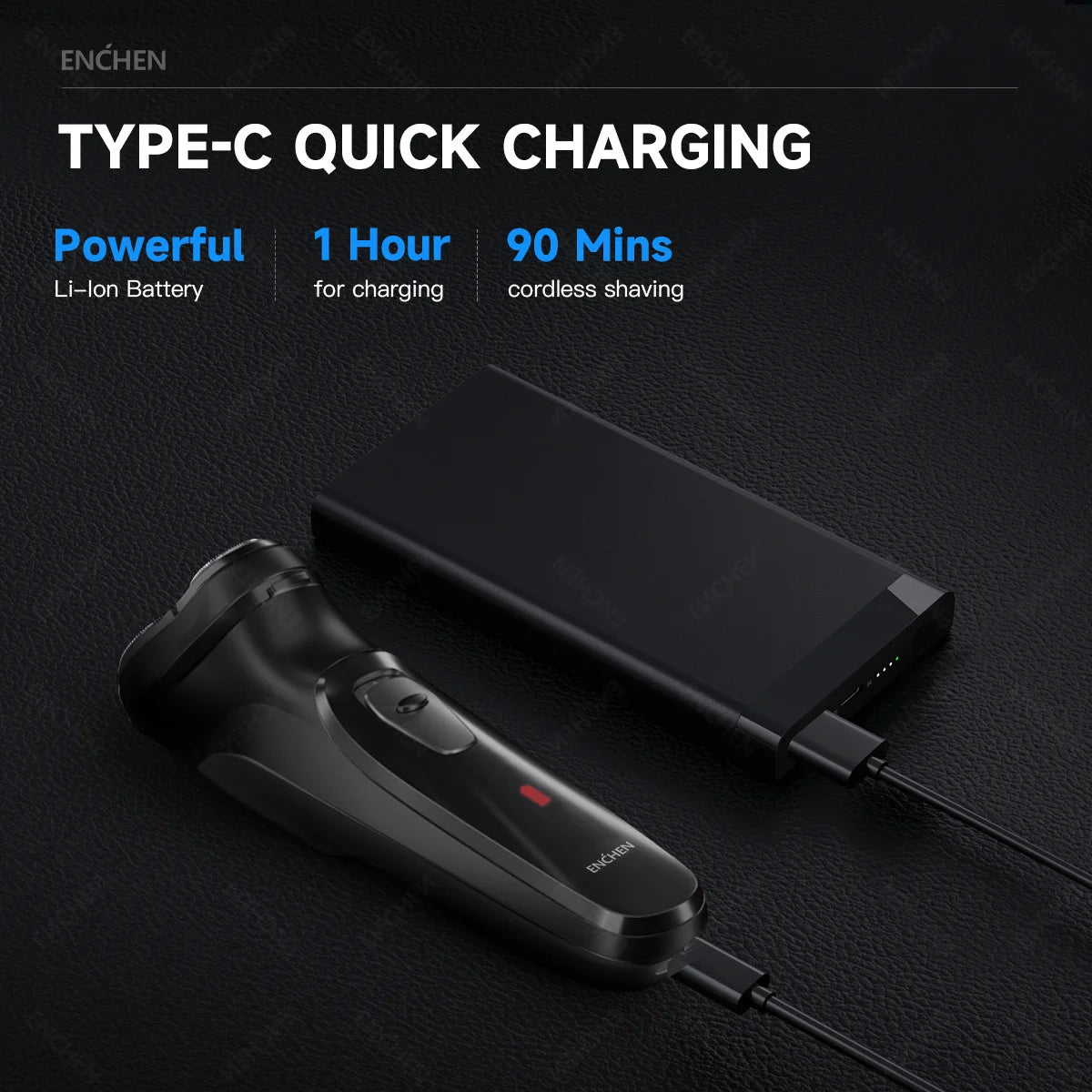 Rechargeable electric shaver ENCHEN Blackstone with 3D floating blade