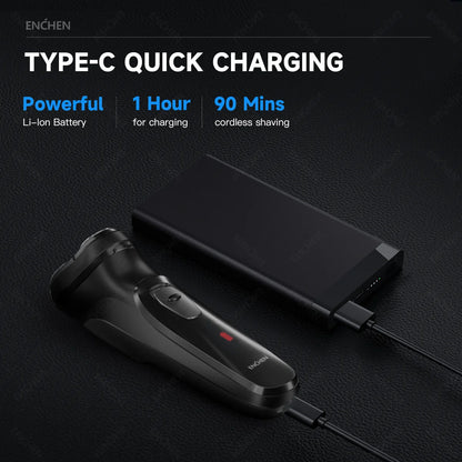 Rechargeable electric shaver ENCHEN Blackstone with 3D floating blade