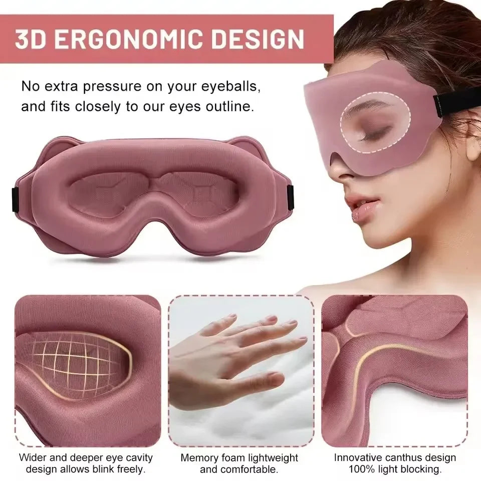 3D sleeping mask eyepatch for travel and night light blocking

