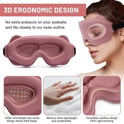 3D sleeping mask eyepatch for travel and night light blocking

