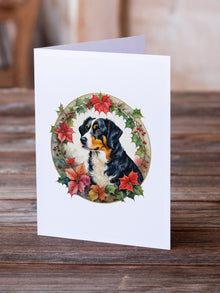 Appenzeller Sennenhund Christmas Flowers Greeting Cards Pack of 8 -- FastCartUS -- product