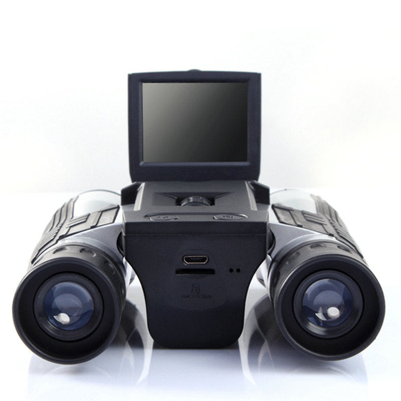 HD binocular camera with video recording and display screen