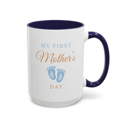 My First Mother's Day Accent Coffee Mug - Boy Mom Mother's Day Mug
