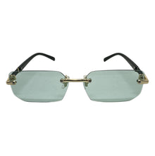 Ocean Turquoise Rimless Sunglasses for Men and Women
