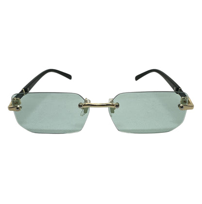 Ocean Turquoise Rimless Sunglasses for Men and Women