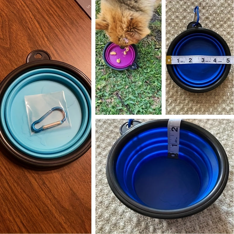 Pet Silicone Dog Food Water Bowl Travel Portable Folding  Supplies