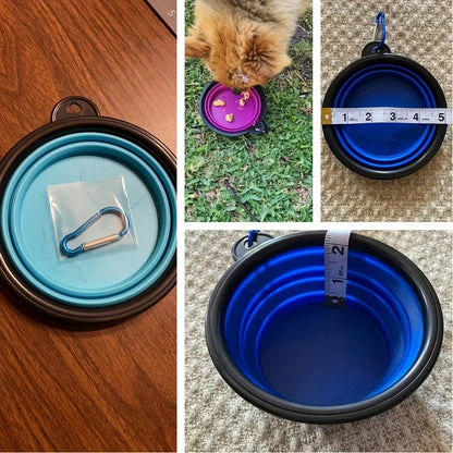 Pet Silicone Dog Food Water Bowl Travel Portable Folding  Supplies