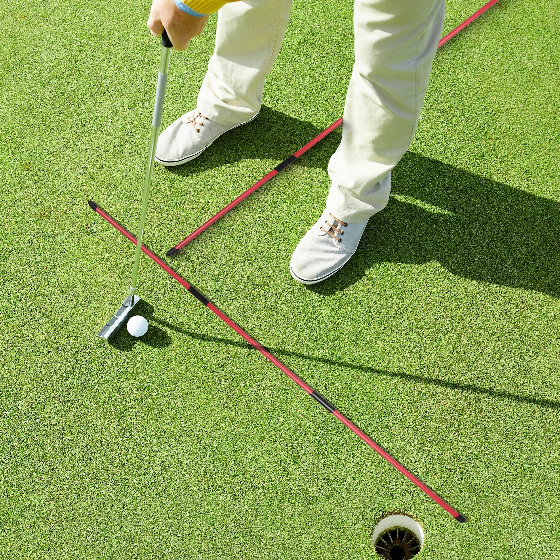 Golf Alignment Sticks 2-Pack with Collapsible 48 Inch Rods for Swing Training and Posture Correction