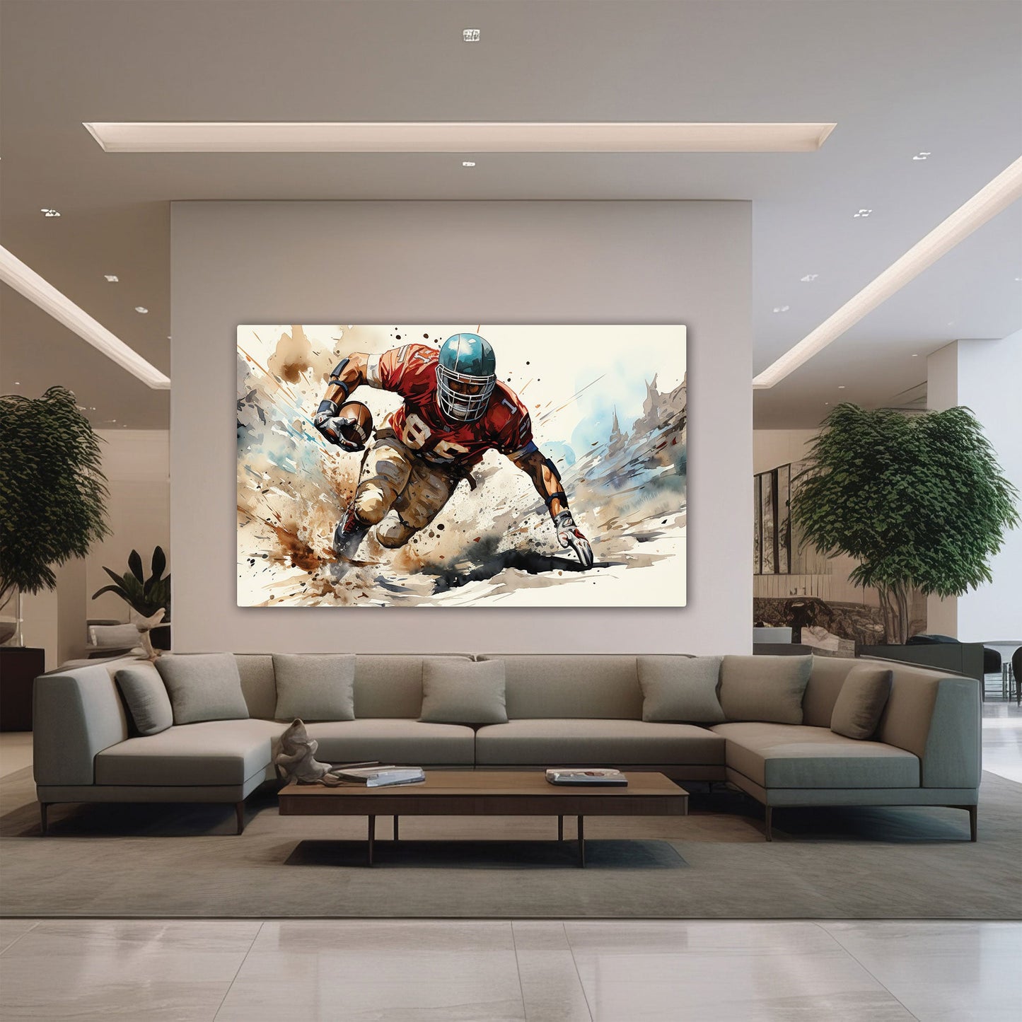 Rugby Wall Art Canvas Painting with Frame