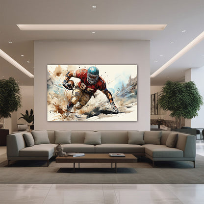 Rugby Wall Art Canvas Painting with Frame