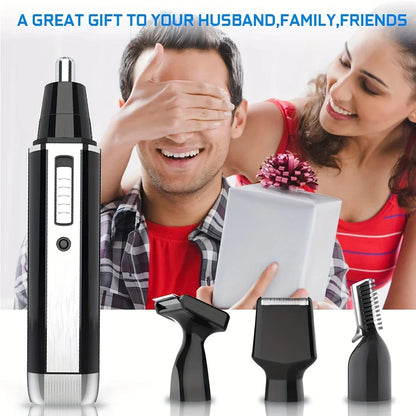 4 in 1 All Purpose Beauty Set for painless trimming of nose hair, beard, and eyebrows