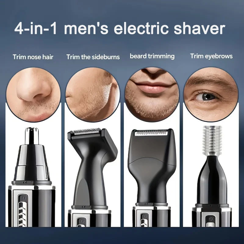 4 in 1 All Purpose Beauty Set for painless trimming of nose hair, beard, and eyebrows