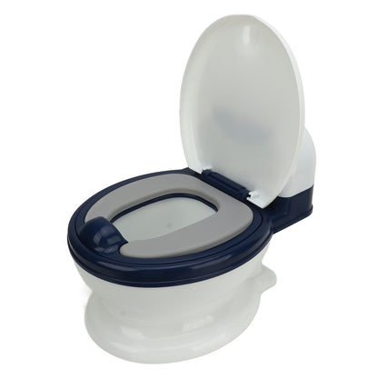 Toddler Transition Potty Trainer Detachable Cleansing Prevent Slip Soft PU Cushion Potty Training Toilet Blue White