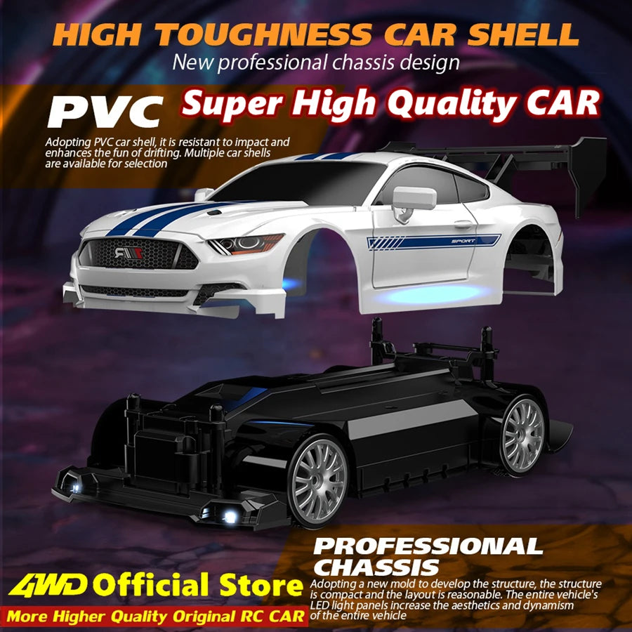 4WD RC drift car with remote control for kids and adults high-speed racing

