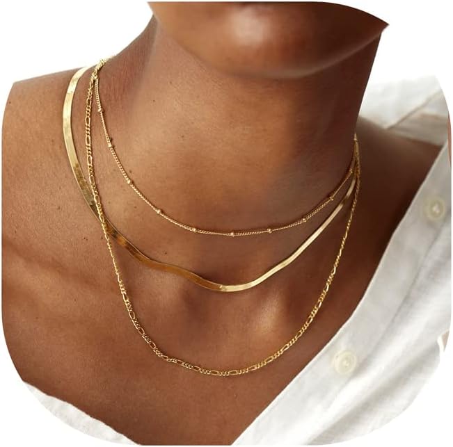  14k Gold Herringbone Necklace