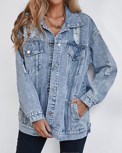 LifeShe Oversized Denim Jacket