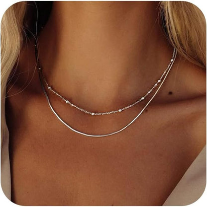  14k Gold Herringbone Necklace