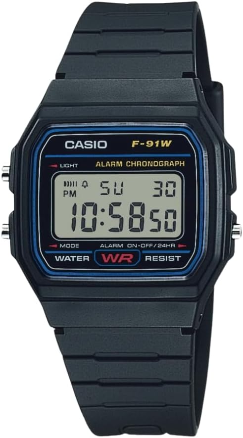 Casio F91W Series | Digital Watch | Water Resistant | LED Light | 1/100 SEC Stopwatch | Regular Time Keeping