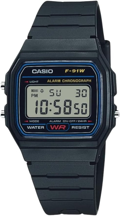 Casio F91W Series | Digital Watch | Water Resistant | LED Light | 1/100 SEC Stopwatch | Regular Time Keeping