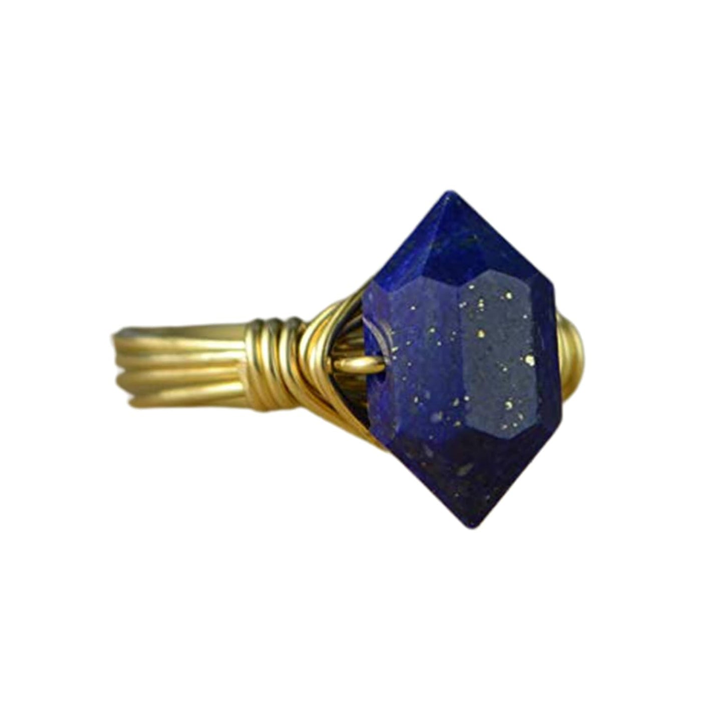 Gemstone Ring – Double Terminated Lapis Lazuli with 925 Sterling Silver for Elegant Jewelry