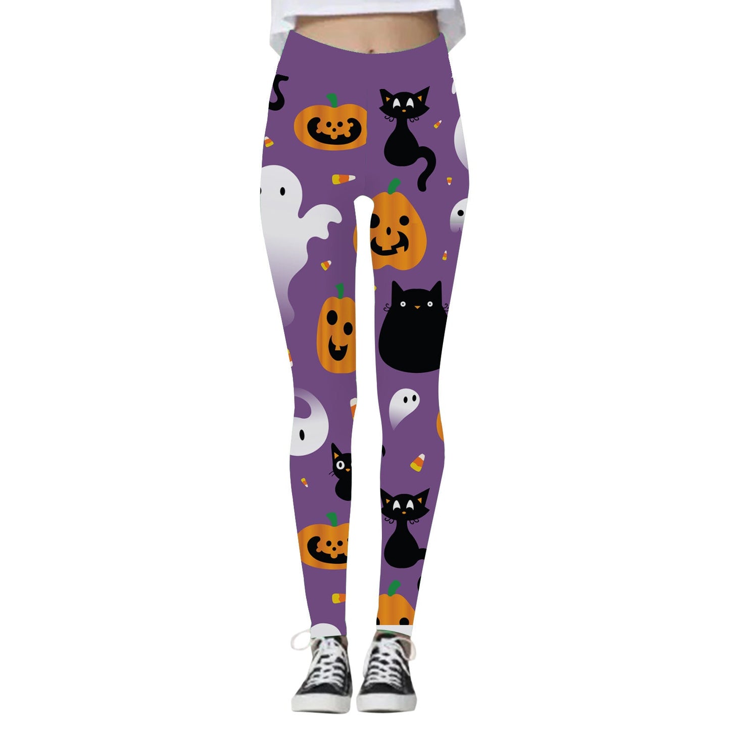 Women's Halloween High Waist Yoga Leggings, Halloween yoga pants, yoga pants, Scary leggings