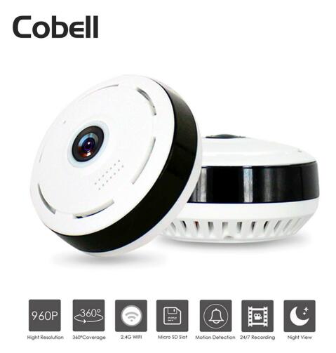 960P WiFi IP camera with 360-degree panoramic fish-eye lens