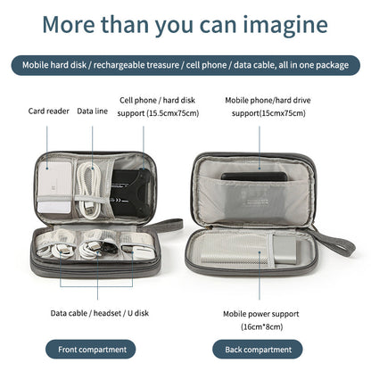 New Flat Digital Multifunctional Portable Travel Data Cable Storage Bag