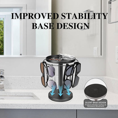 360 Rotating Sunglasses Storage Rack for Eyewear Organization