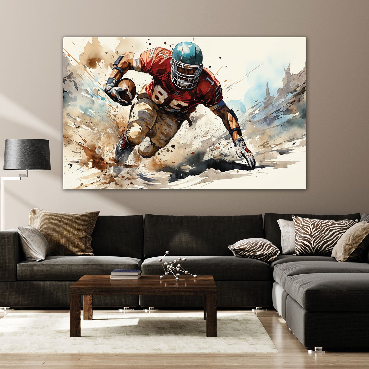 Rugby Wall Art Canvas Painting with Frame