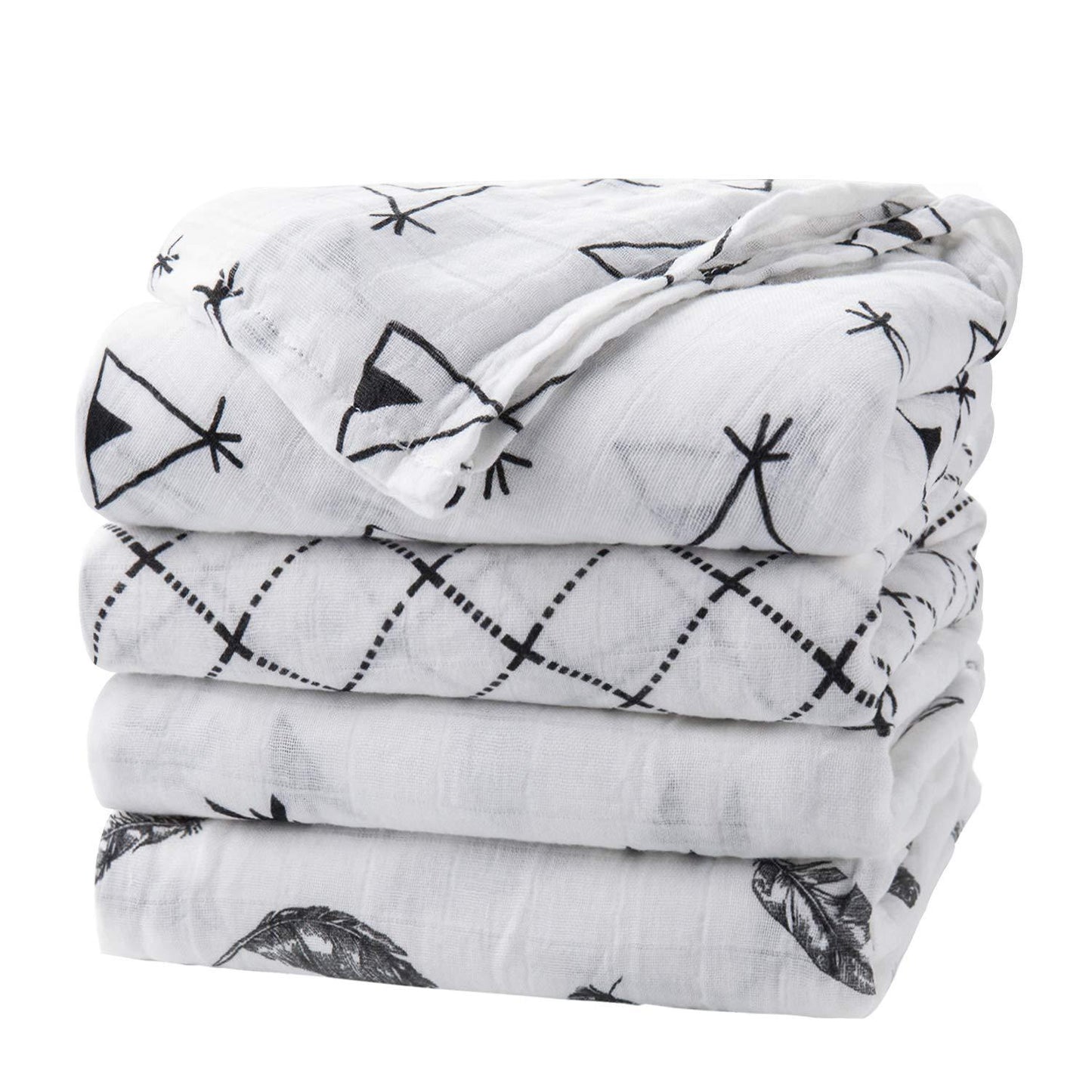 Bamboo Muslin Swaddle  Neutral Receiving Blanket
