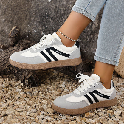 Large Size Color Blocked Round Toe Women's Shoes