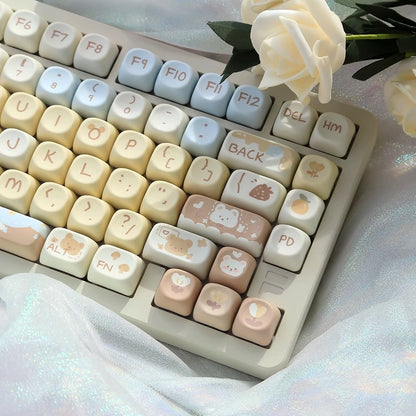 Milk Tea Little Bear Mechanical Keyboard Keycaps