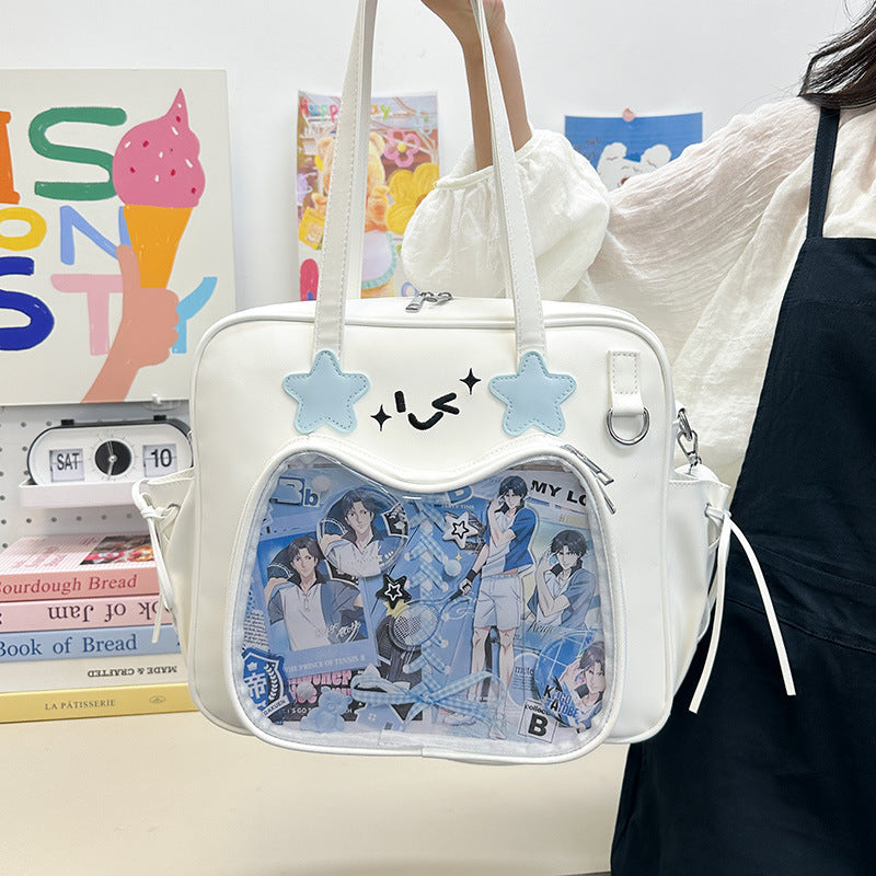 Transparent crossbody bag for kids trendy single shoulder bag