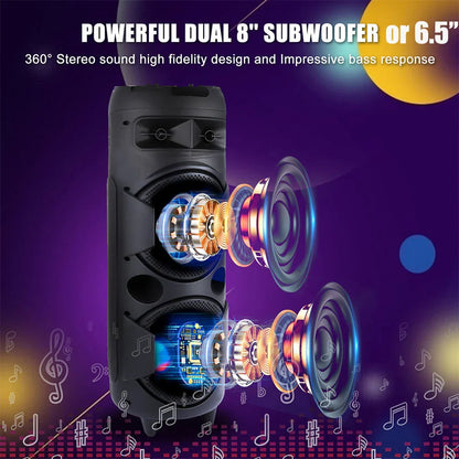 6000W wireless Bluetooth party speaker with subwoofer and powerful bass


