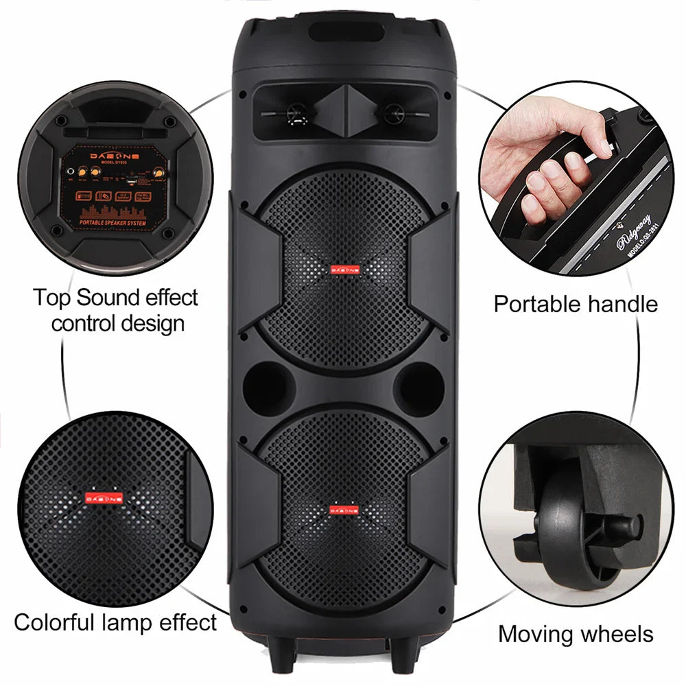6000W wireless Bluetooth party speaker with subwoofer and powerful bass


