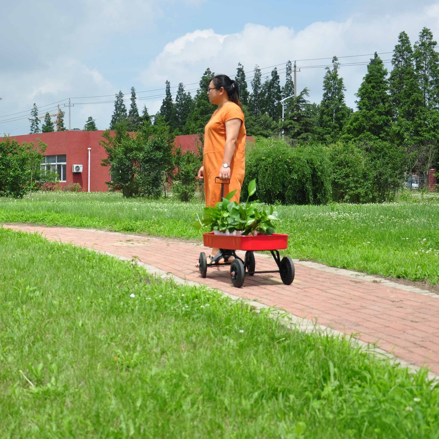 Garden Cart Railing All Terrain Cargo Wagon 280lbs Weight Capacity