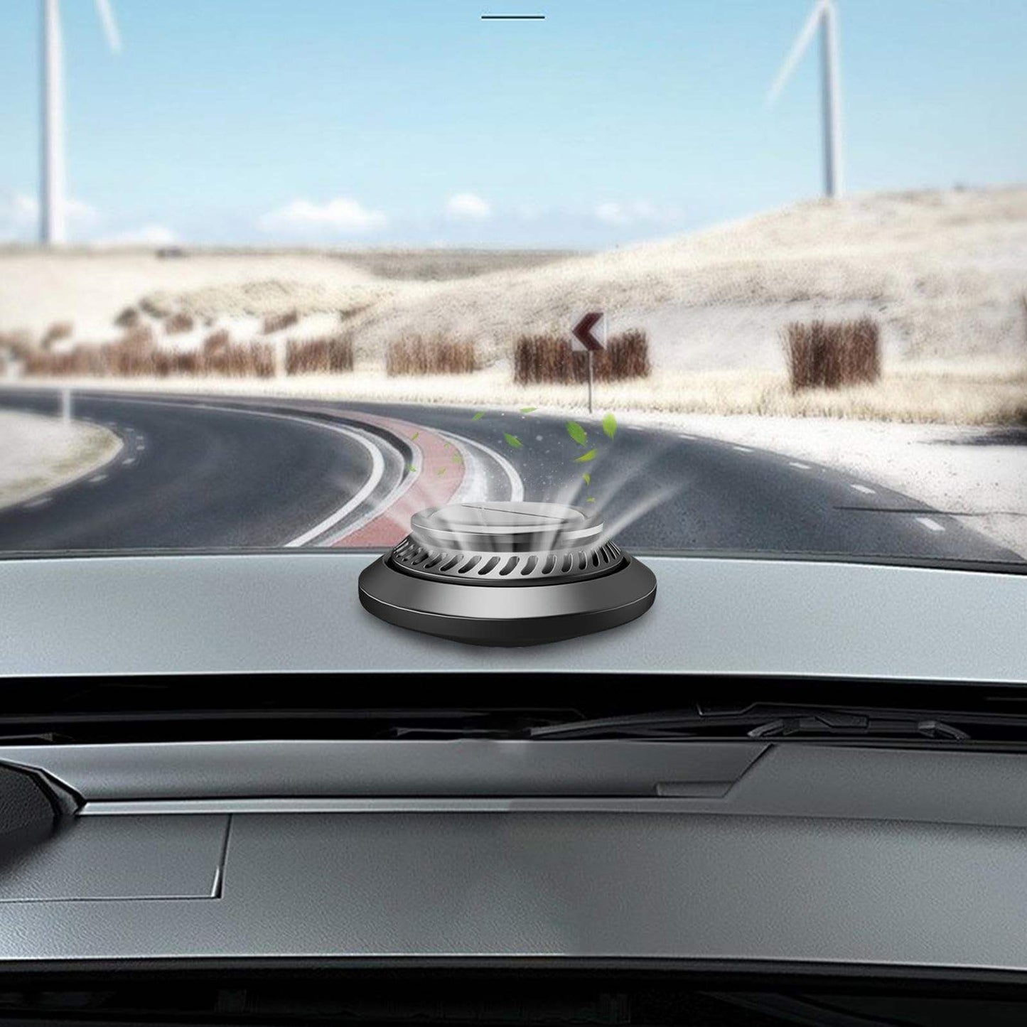 Flag Village Auto Tools Car Air Freshener, Solar Rotating Car Essential Oil Diffuser, Car Interior Decor Accessories, Odor Eliminator For Car Office Home Car Aromatherapy Car Essential Oil Diffuser Auto Diffuser