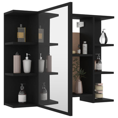 vidaXL 4 Piece Bathroom Furniture Set Black Engineered Wood