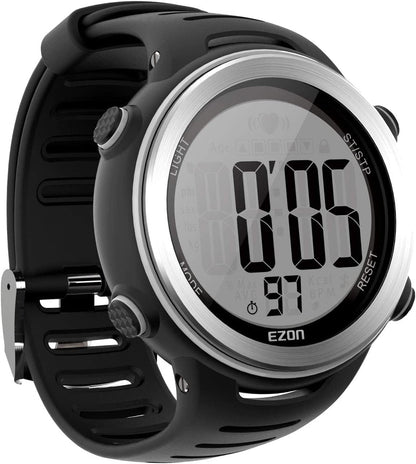 EZON T007 Heart Rate Monitor Watch | Chest Strap HRM | Waterproof Fitness Tracker with Stopwatch & Hourly Chime